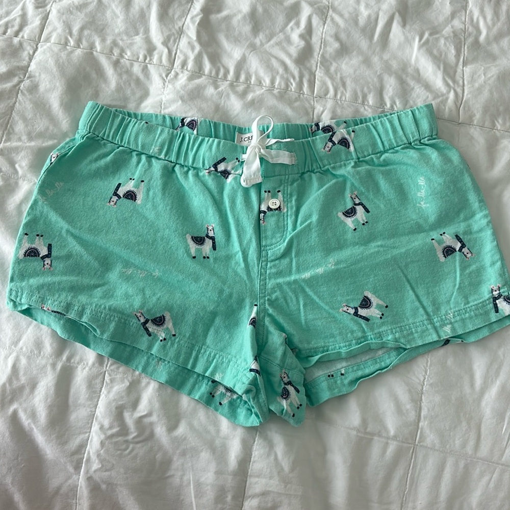 J-Crew Llama Pajama Shorts, Size Medium